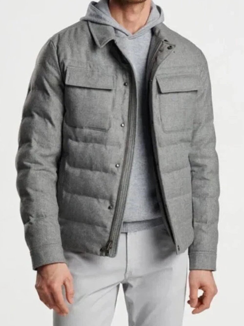 Peter Millar Crown Crafted Davos Wool Quilted Jacket Grey Sz XXL 2XL NWT $845